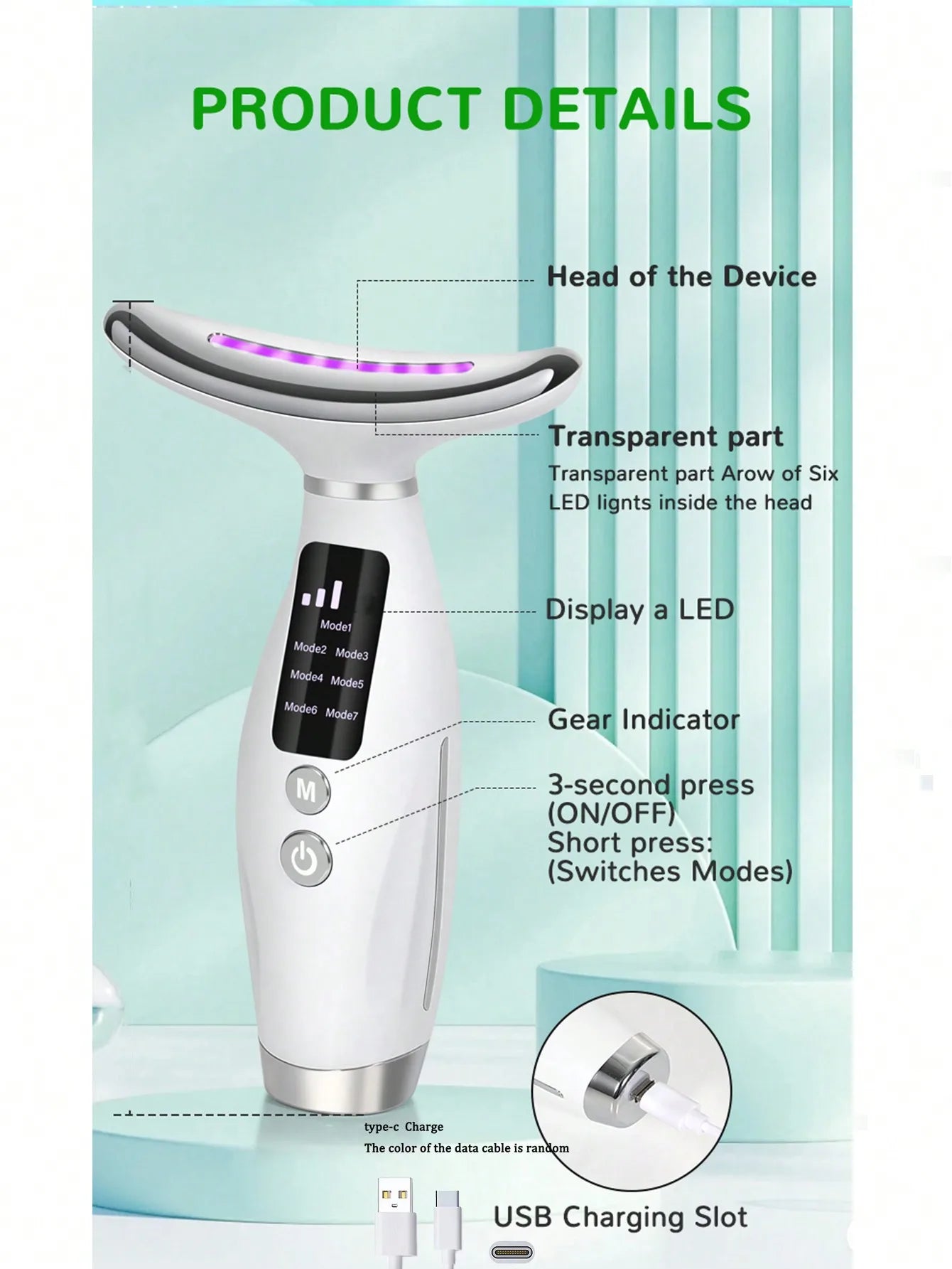Color Light Face And Neck Beauty Device