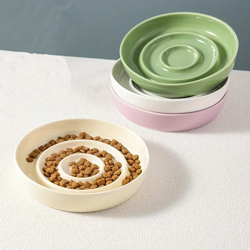 Ceramic Cat Dog Slow Food